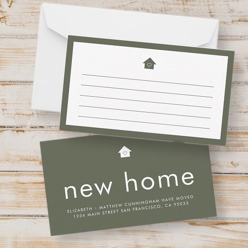 Modern Bright Color Minimalist New Home Note Card