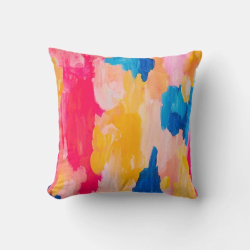 Modern bright color Painting Spring Design Throw P Throw Pillow