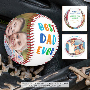 Modern Bright Colorful BEST DAD EVER Father's Day Baseball