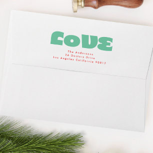 MODERN bright colorful LOVE christmas holiday Envelope
