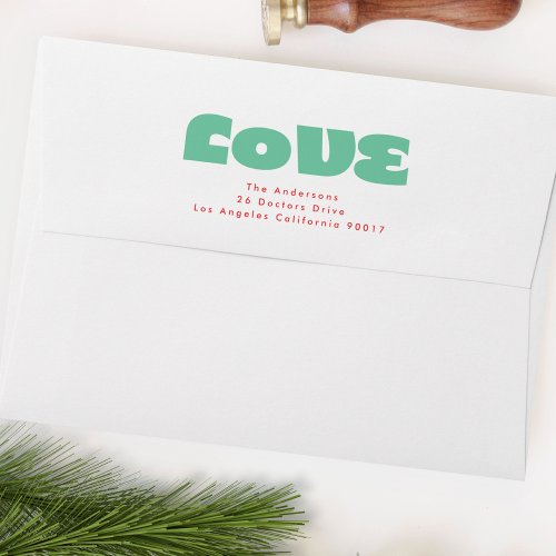 MODERN bright colorful LOVE  christmas holiday Envelope