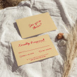 Modern Bright Colorful Retro Fun Funky Wedding RSVP Card<br><div class="desc">A simple and elegant calligraphy colorful retro wedding rsvp card. That has a vintage modern peach background with magenta red script  . Minimalist and chic with handwritten lettering . It is all editable by clicking on the personalize button.</div>