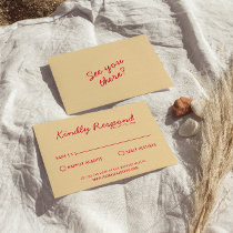 Modern Bright Colorful Retro Fun Funky Wedding RSVP Card