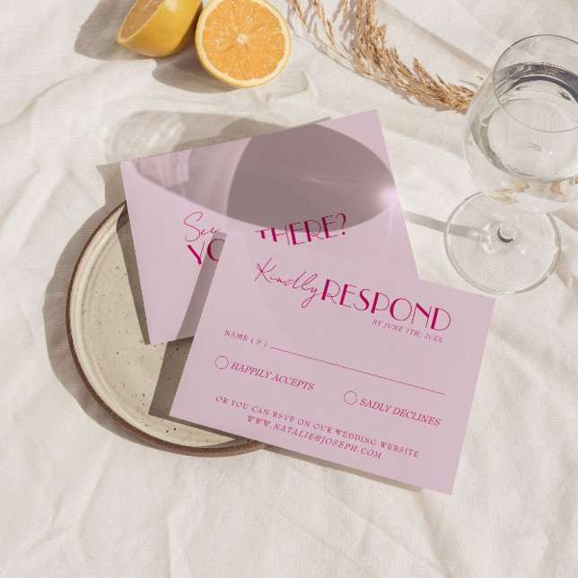 Modern Bright Colorful Retro Fun Funky Wedding RSVP Card (Creator Uploaded)