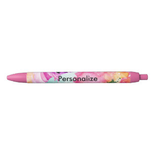 Modern Bright Colorful Spring Floral Watercolor Pen