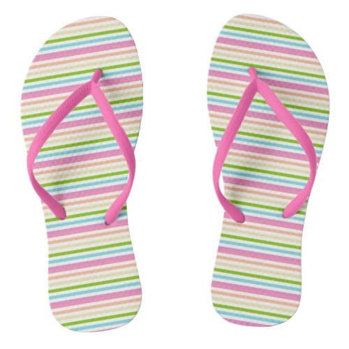 Modern Bright Colors Pink Red Yellow Blue Green Flip Flops