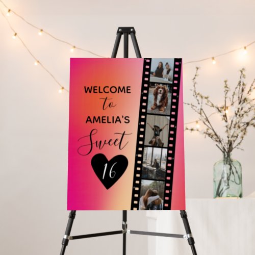 Modern Bright Colors Sweet 16 Welcome Sign