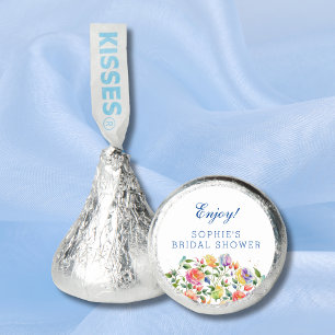 Modern Bright Floral Pink Roses Bridal Shower Hershey®'s Kisses®