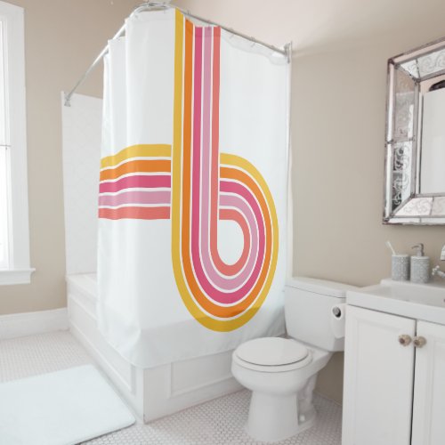Modern Bright Girly Curved Stripes Pattern Shower Curtain