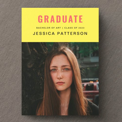 Modern Bright Graduate Editable Graduation Announcement