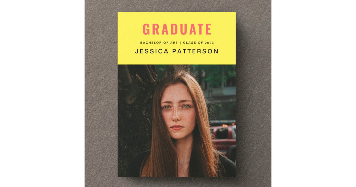 Modern Bright Graduate Editable Graduation Announcement | Zazzle