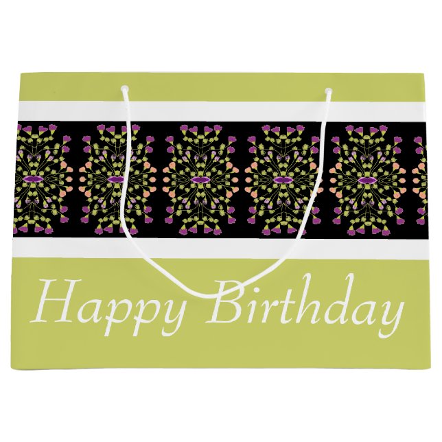Modern Bright Green Large Gift Bag (Front)