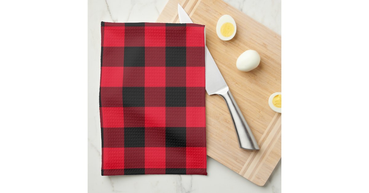 Red and Black Buffalo Check Kitchen Towel