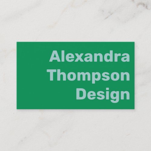 Modern Bright Kelly Green Blue Bold Simple  Business Card