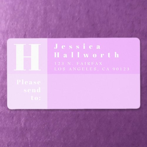 Modern Bright Lavender Return Address  Send To Label