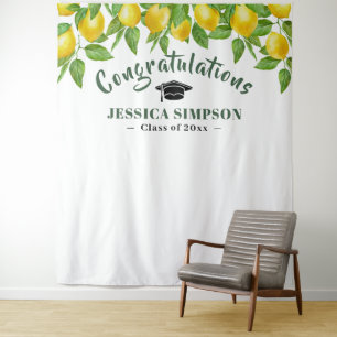 Modern Bright Lemons Photo Booth Backdrop