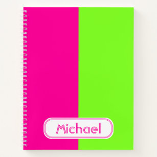 Monogram Initial Neon Green Solid Color Colorful Large Moleskine Notebook |  Zazzle