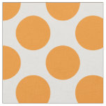Modern Bright Orange and White Large Polka Dots Fabric