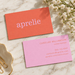 Modern Bright Orange Pink Creative Professional Business Card