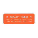 Modern Bright Orange Wedding Return Address Label