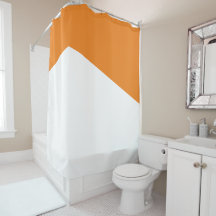 Modern Bright Orange White Angular Color Block