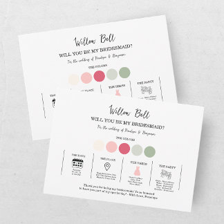 Modern Bright Pink Bridesmaid Information Card