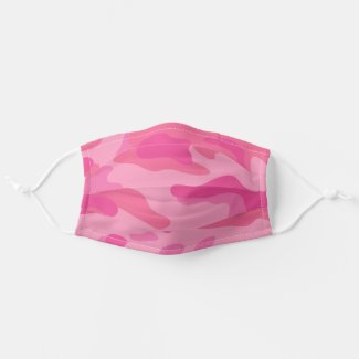 Modern Bright Pink Camo Pattern Cloth Face Mask