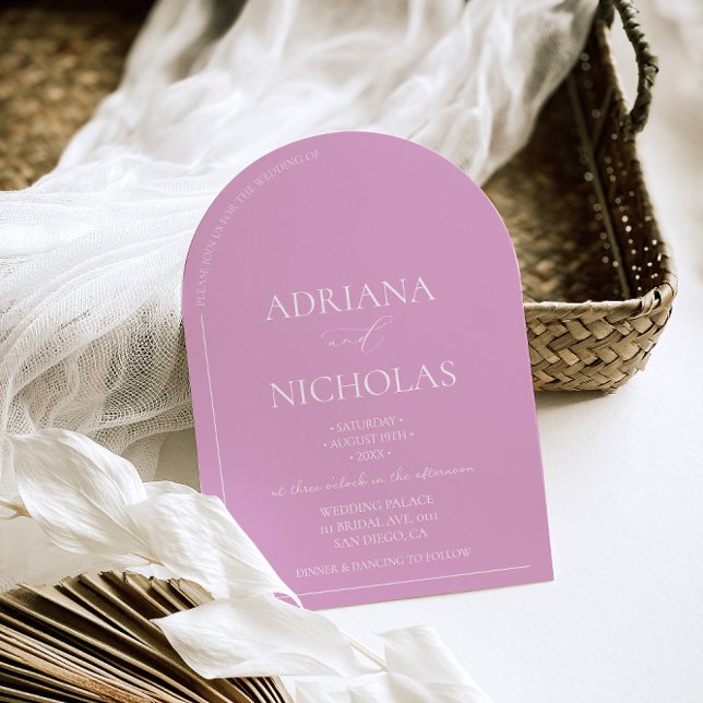 Modern Bright Pink Wedding  Invitation (Creator Uploaded)