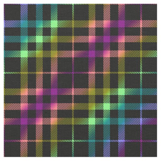 Modern Bright Plaid Unisex Rainbow Pattern Pride Fabric