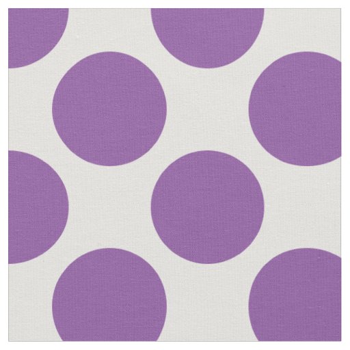 Modern Bright Purple and White Large Polka Dots Fabric