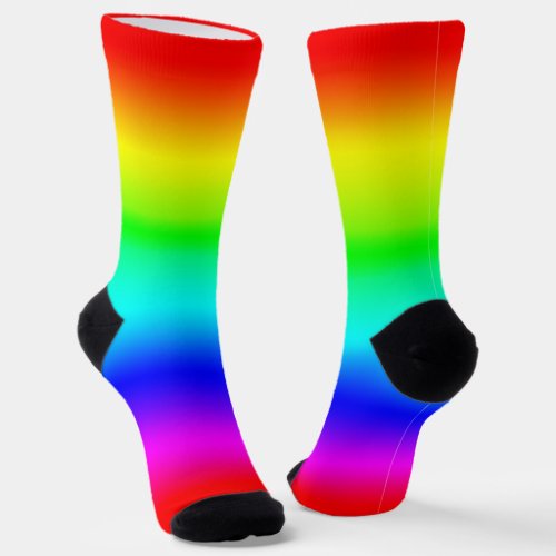 Modern Bright Rainbow Gradient Socks