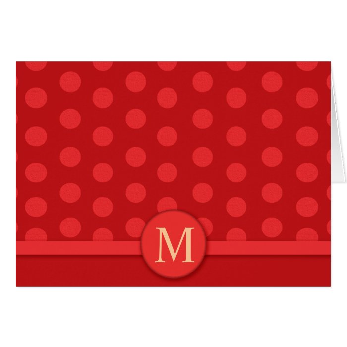 Modern Bright Red Polka Dot Note Card Thank you