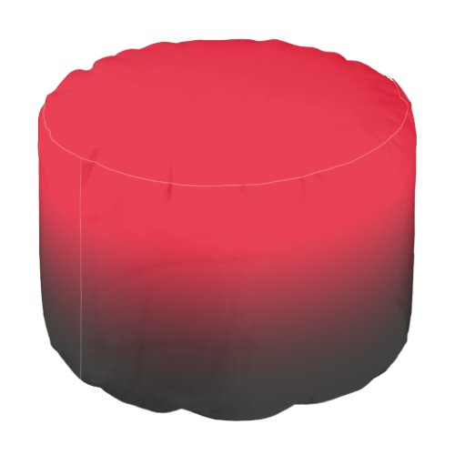 Modern Bright Red to Black Gradient Pouf