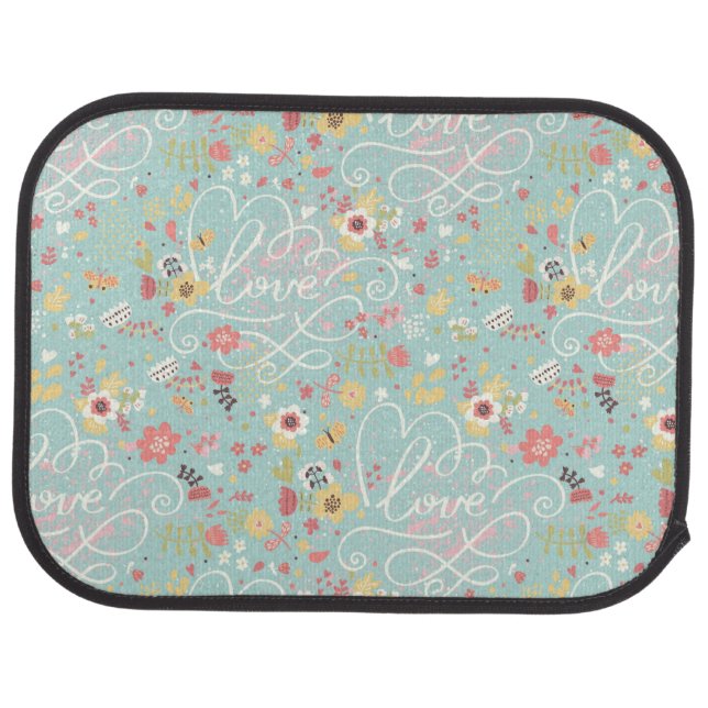 Modern Bright Romantic Pattern Car Floor Mat (Rear)