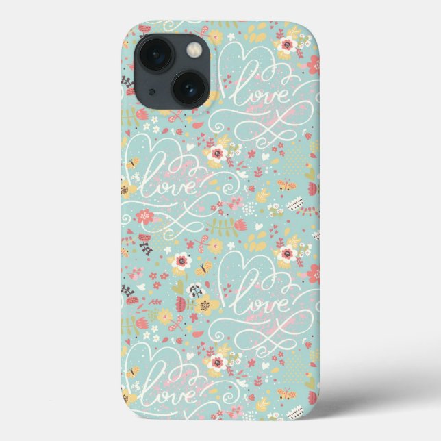 Modern Bright Romantic Pattern Case-Mate iPhone Case (Back)