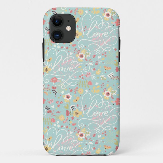 Modern Bright Romantic Pattern Case-Mate iPhone Case (Back)