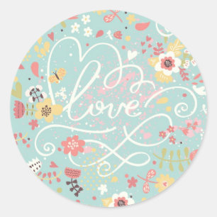 Modern Bright Romantic Pattern Classic Round Sticker