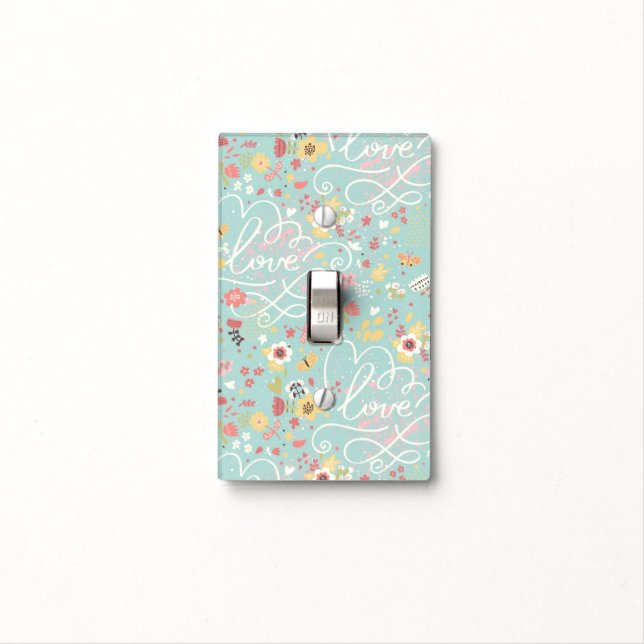 Modern Bright Romantic Pattern Light Switch Cover (In Situ)