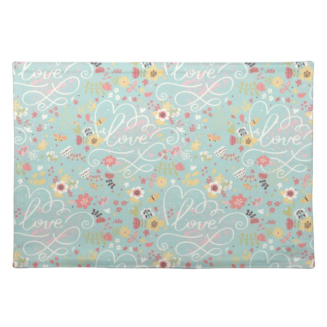Modern Bright Romantic Pattern Placemat (Front)