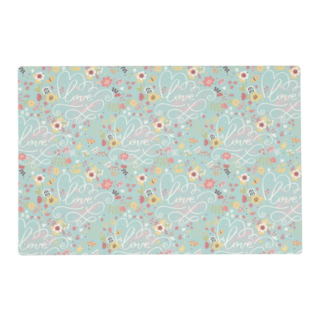 Modern Bright Romantic Pattern Placemat (Front)