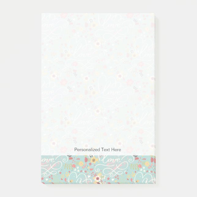Modern Bright Romantic Pattern Post-it Notes (Front)