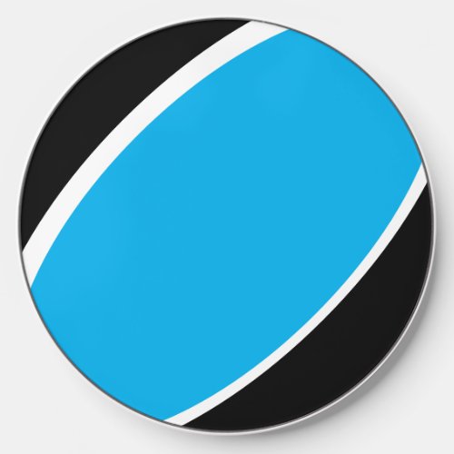 Modern Bright Sky Blue Black White Outlined Curves Wireless Charger