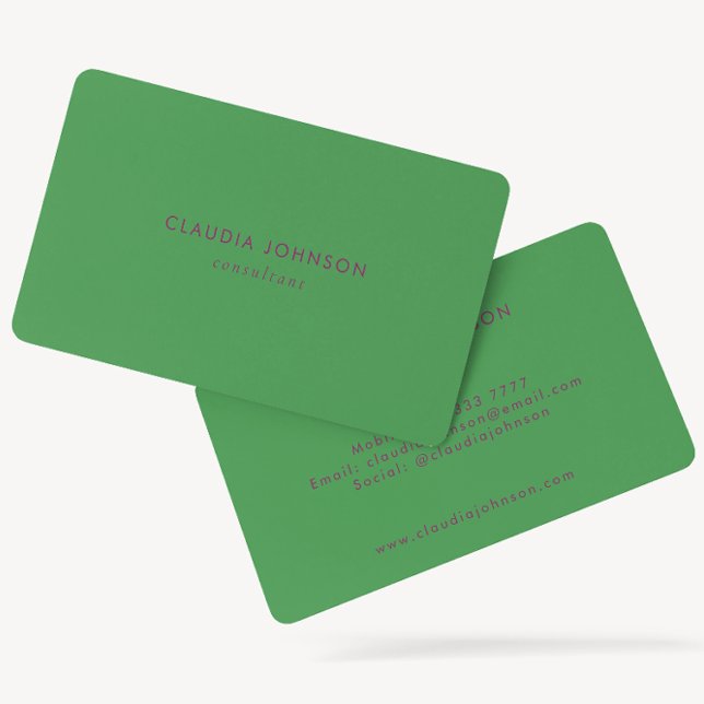 Modern Bright Stylish Green  Business Card (Creator Uploaded)