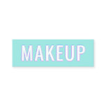 Modern bright teal colorful makeup cool typography mini business card