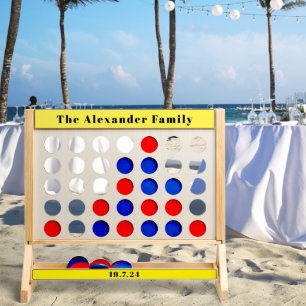 Modern Bright Yellow Family Name Summer Party Game Fast Four