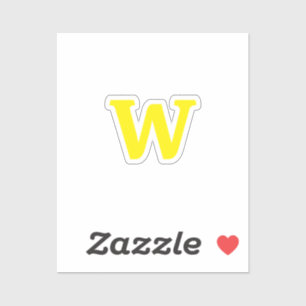 Modern bright yellow initial lettering sticker