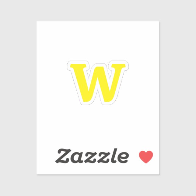 Modern bright yellow initial lettering  sticker (Sheet)