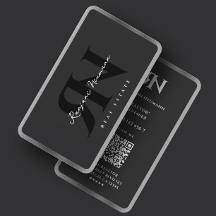 Modern Broker Realtor Mortgage Silver Border Business Card