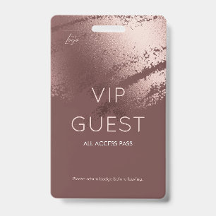 Modern Bronze Business Logo VIP Guest Badge