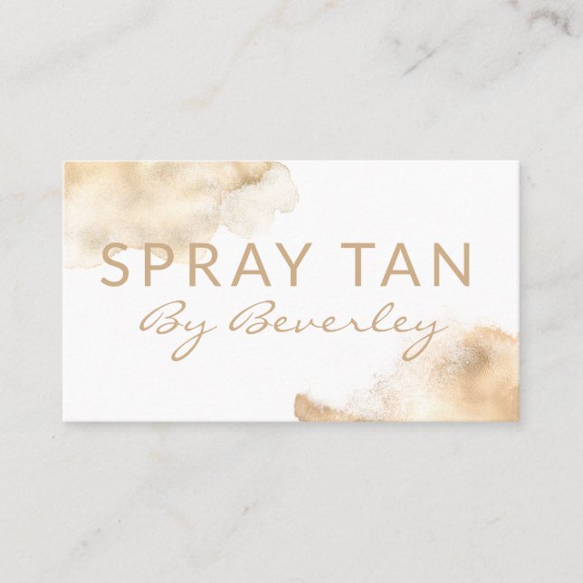 Modern Bronze Ink Mobile Spray Tan Business Card (Front)